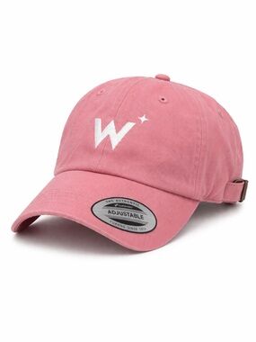 Yupoong Classics Pink Adjustable Dad Hat – “W” Logo Cap